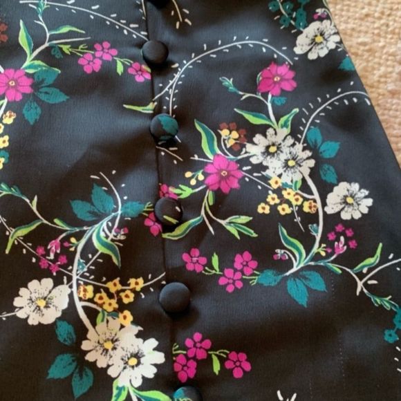 Urban Outfitters Midnight Garden Silk Side Button Mini Skkrt - Picture 7 of 7